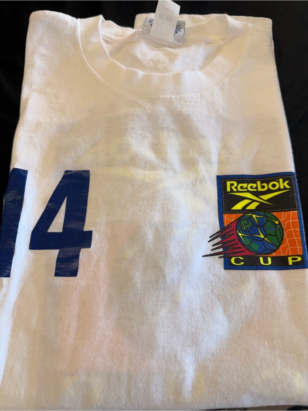 Reebok White vintage T-Shirt Soccer Cup